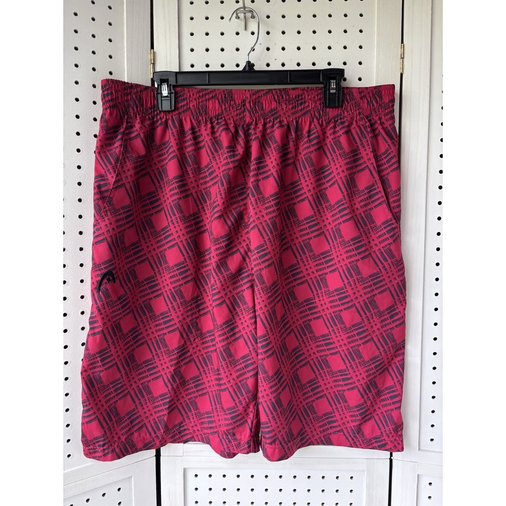 HEAD Athletic Red Black Print Shorts Men's XL Pull On Drawstring